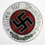 German WW2 ALLES FUR DEUSCHLAND enamel badge.