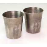 German Nazi Pewter Waffen SS Schnapps Cups. (2)