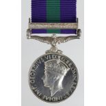 GSM GVI with Palestine 1945-48 clasp (19037807 Pte C W Smith BW).