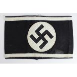 German Funeral Party armband with black background, minor loss of finish / service wear