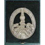 German Anti Partisan / Guerilla war badge in fitted case, silver grade