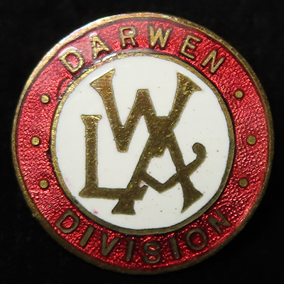 Badge - WW2, W.L.A. (Women's Land Army, probably), Darwen Division badge - Maker Thomas Fattorini,