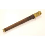 Brass telescope with leather cover, maker marked 'S.I.M.1762' and with W/D arrow stamp. Victorian