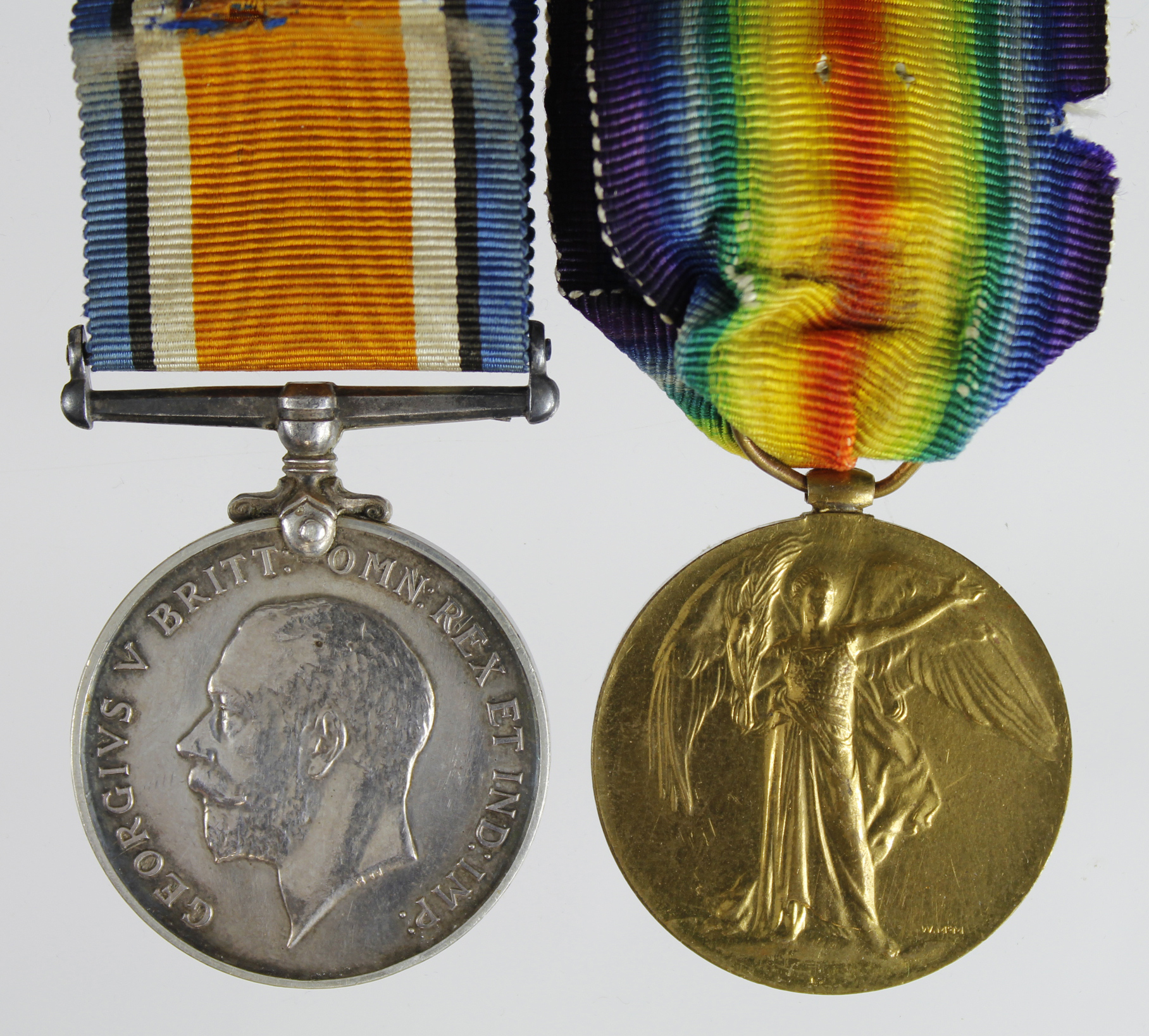 BWM & Victory Medal to 70663 Pte T W Kemp Oxf & Bucks L.I. Served with 2/8th Bn Ox & Bucks, then 2