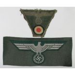 German Army NCO Field Service hat badges with uncut army breast eagle.