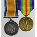 BWM & Victory Medal to 275314 Spr J Routen RE. Served with 266 Railway Coy. (2)