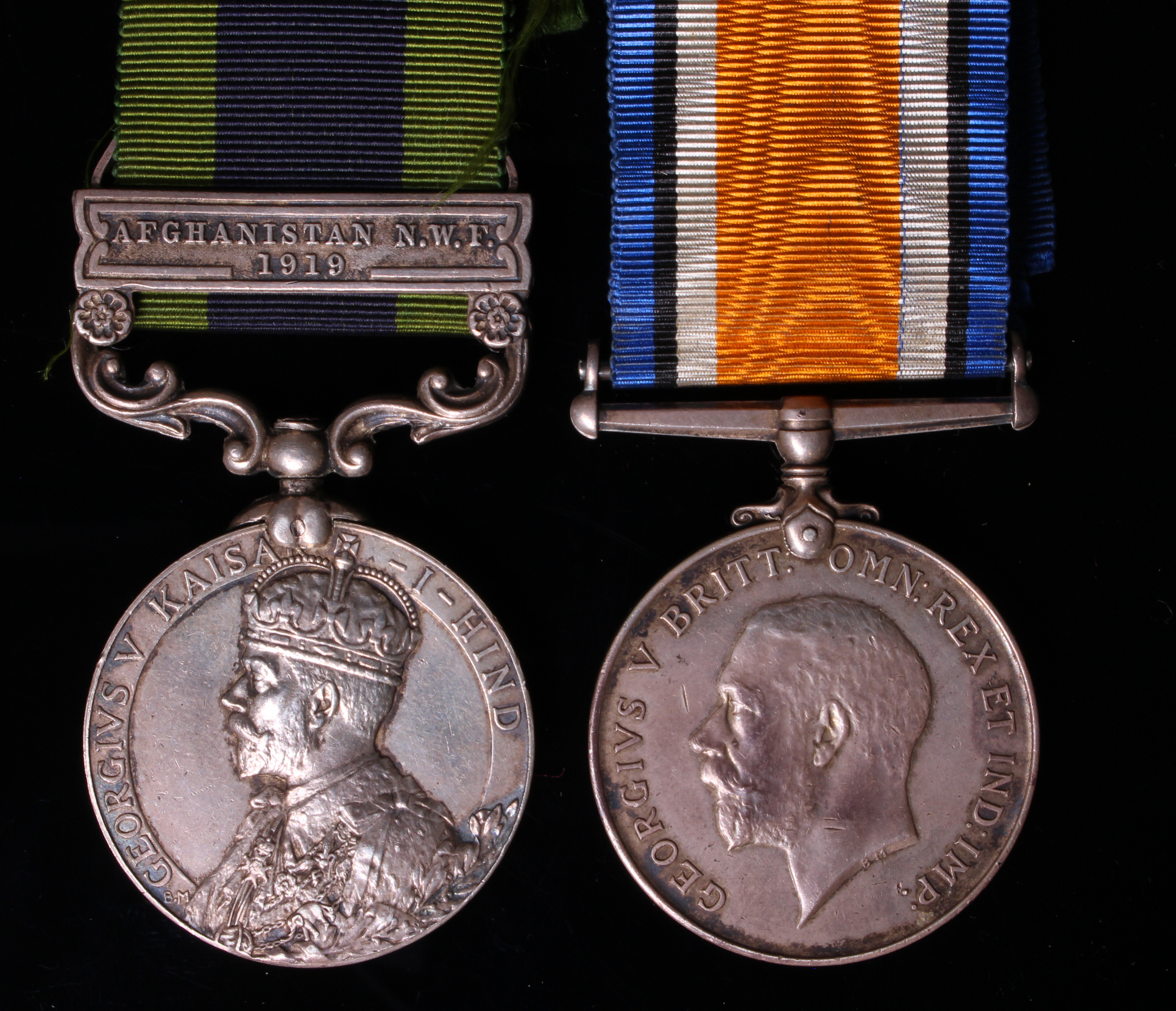 BWM (9088 Pte E G Wilkey Som L.I.) and IGS GV with Afghanistan N.W.F. 1919 clasp (9088 Pte E