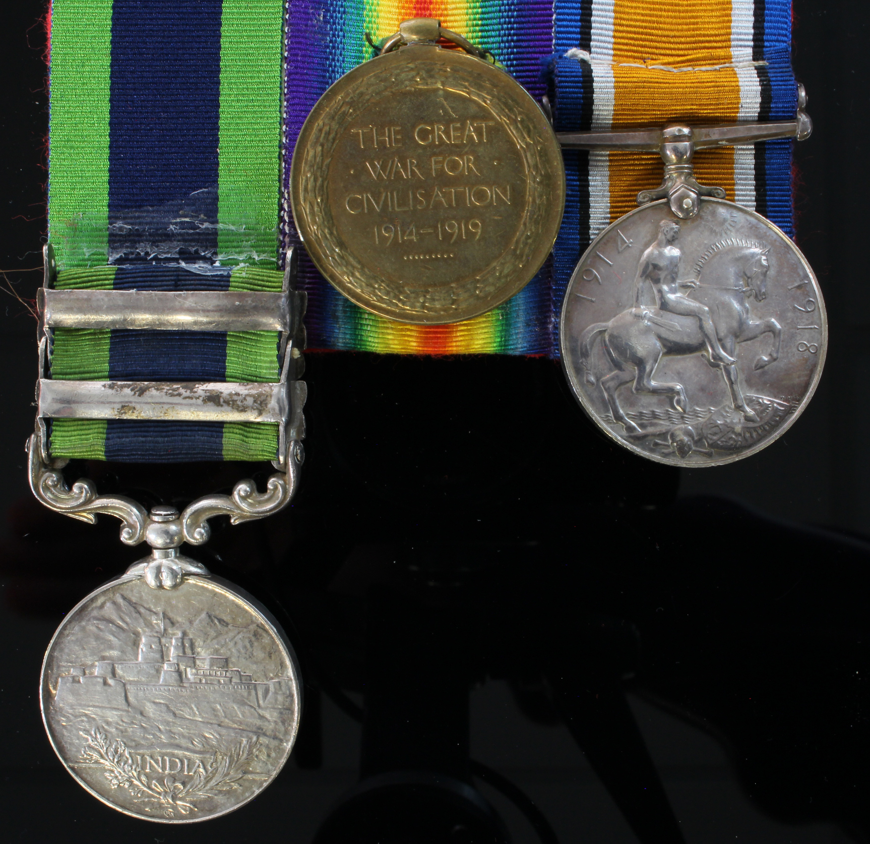 BWM & Victory Medal (5245 Pte H Webb Midd'x R), and IGS GV with bars Waziristan 1919-21 and - Image 2 of 2