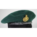 Royal Marines beret with Kings Crown hat badge possibly made just after WW2.