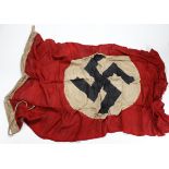 German Party flag stamped Org.Todt and Berlin 1939, service wear, 5x3 feet