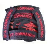Cloth Badges: Commando Shoulder Titles - No. 4 Commando, No. 7 Commando (Pair), No. 8 Commando,