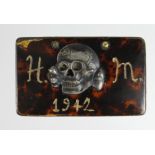 German Nazi Theatre Made Waffen SS Tortoise Shell Snuff Box.