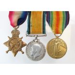 1915 Star Trio to L-8919 Pte A Taylor, Middlesex Regt. Medal mounted as worn and very polished. Sold