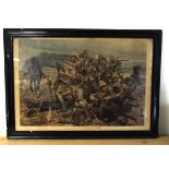 Boer War interest - very large glazed and framed old print "All That Was Left of Them". the 17th