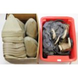 Militaria - various 1950's cloth Flying Helmets & Masks - damaged, with a box of 1940's Indian hat