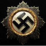 German Nazi Cross in Gold, maker marked '134' (Otto Klein), light weight construction, width 63mm,