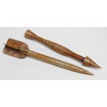 WW1 flechette darts two different German patterns as dropped by aircraft over enemy troops.