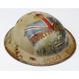 WW2 British 8th Army Memorial Helmet. Original period helmet with post war painting.