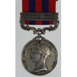India General Service Medal 1854 with Hazara 1888 clasp to (199 Pte W Cocksedge 1st Bn Suffolk