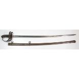 Sword Victorian 1827 pattern Rifle Brigade officers sword in steel scabbard