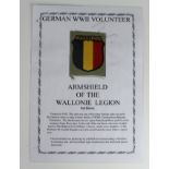 German Nazi Volunteer Armshield of the Wallonie Legion