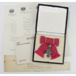 MBE (Civil) female issue, in Royal Mint case of issue, awarded to Miss Elsie Mary Baker. With