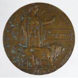 Death Plaque to Andrew Pringle. Verdigris to obverse