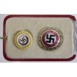 German cased pair of Nazi party badges