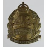 Cap Badge KC - 43 Hindmarsh Regiment (Australian)