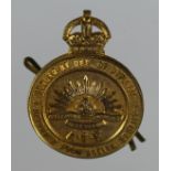 Australian 'gilt' A.I.F. Returned from Active Service badge No 253606.