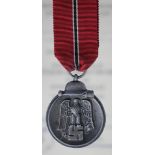 German Russian Front medal with award document to Unteroffizier Richard Schwagmaier 2.gr.kw.kol.f.