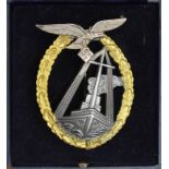 German Luftwaffe Sea Battles badge a superb example, in its fitted & embossed title case, badge