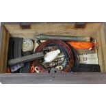 Wooden trunk containing various machine gun and rifle magazines etc. (Buyer collects)