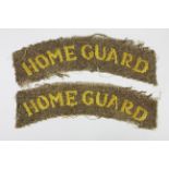 Home Guard WW2 scarce embroidered shoulder titles