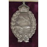 Imperial German cased award, a Pilots badge, maker marked & 800 silver stamped on pin, in fitted
