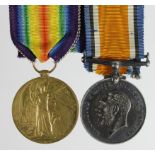 BWM & Victory Medal (41107 Pte R Cox Leic Regt). (2)
