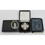 German Nazi medals / badges - Merit Cross with Swords 1st Class maker marked 'L15', cased.