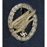 German Fallschrirmjaeger Badge in fitted embossed case