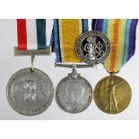BWM & Victory Medal (155513 Spr M E Harbottle RE), with Silver War Badge No 402255, for Wounds. Plus