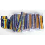BWM & Victory original silk full issue length ribbons x 10 sets (20x ribbons)