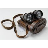 WW1 British Army Binoculars 'Mk V Special 25428' with W/D arrow stamp. Leather case stamped 'J.B.