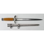 German Nazi Army Dagger, with scabbard, no makers mark