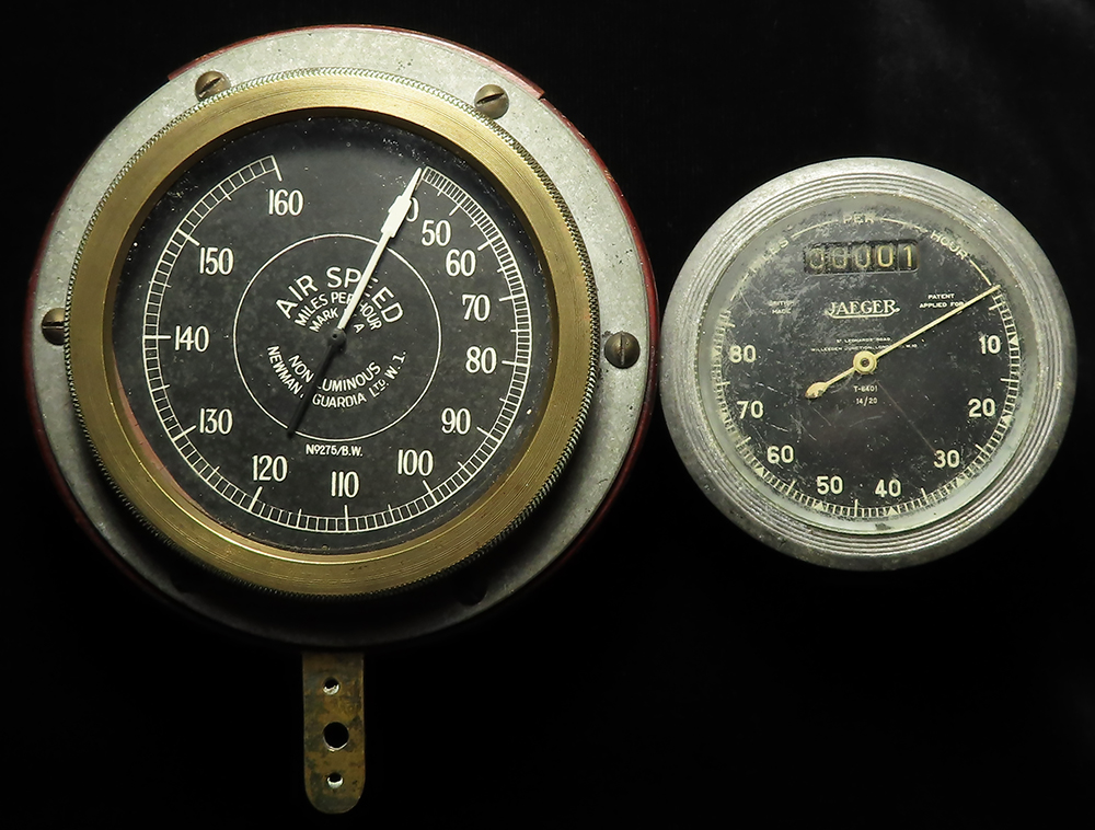 Aviation RFC interest WW1. Jaeger Miles Per Hour cockpit clock 'T-6401 14/20'. Plus a large Air