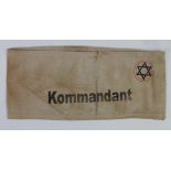 Jewish WW2 kommandant ghetto arm band