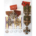 French WW1 Croix de Guerre x5, Belgium Croix de Guerre x1, plus 4x miniature Gulf War Medals. (10