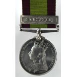Afghanistan Medal 1881 with Kandahar clasp to (2369 Pte A Saunders 2/7th Foot). With copy medal