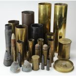 Shell Cases - a wide selection of types and sizes ranging from cWW1 onwards. Heavy (Buyer collects)