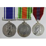 Police LSGC Medal QE2 named (Sergt Walter J. G. Collins), Defence Medal, 1953 Coronation Medal. (3)