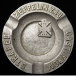 Airship interest - an ashtray 'Cast from Strafed Zeppelin Z48', with an Iron Cross stamped 'Z48 ZEPP