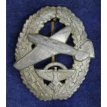 German NSFK scarce early flying badge in fitted case, badge with Ges Gech maker marks